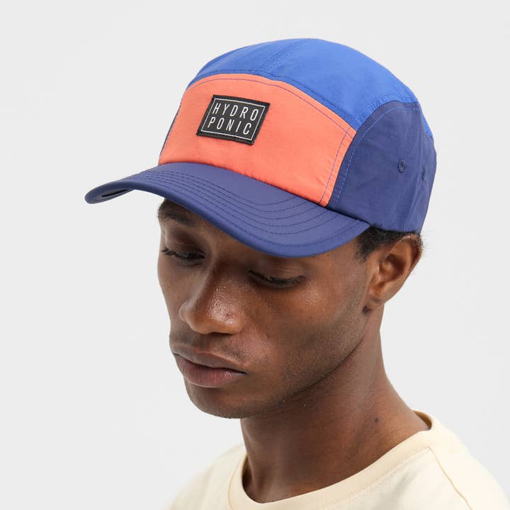 Hydroponic - Wholesale Flat Brim Cap - Men's - LB Crest CP 01 Navy/Orange3