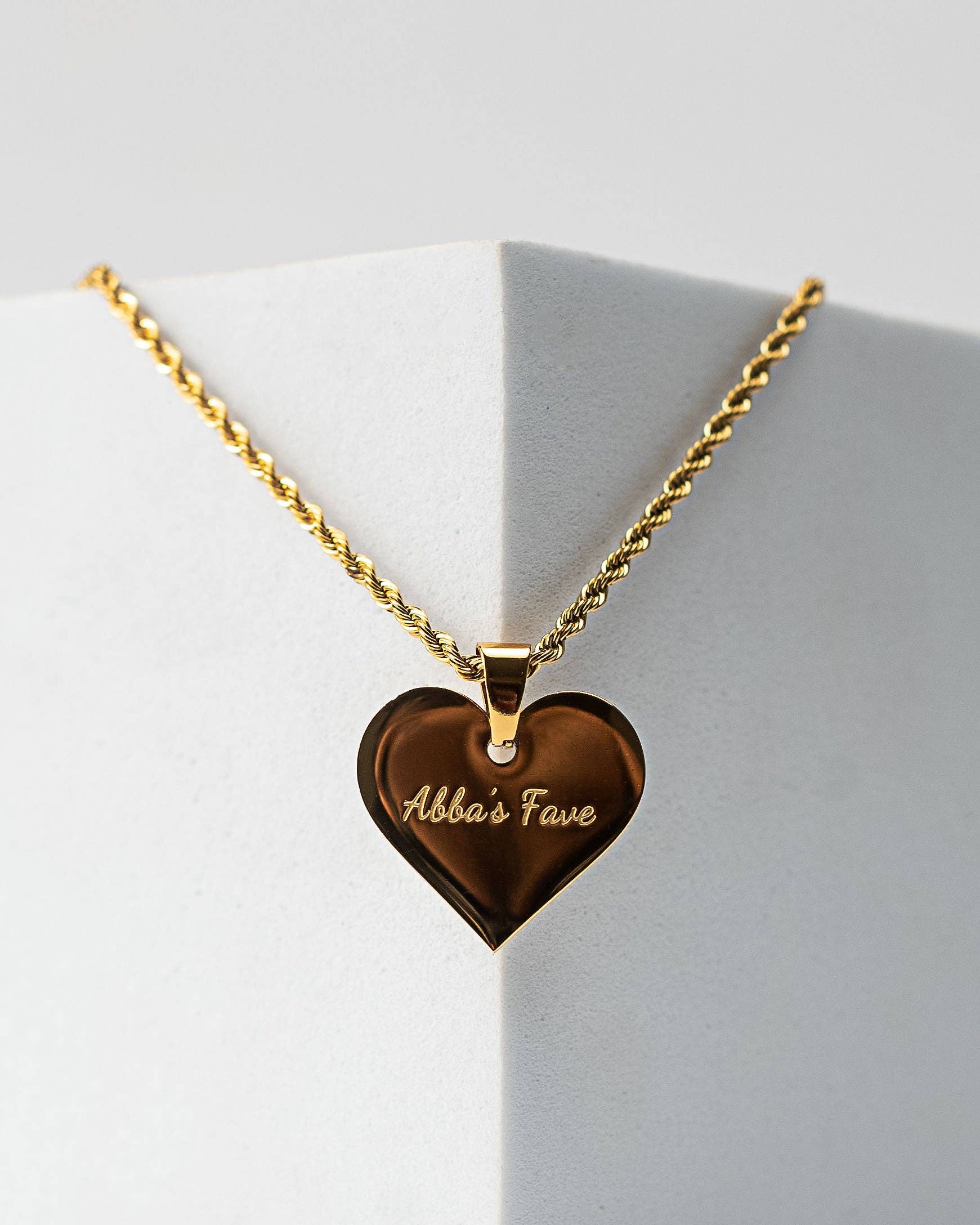 Adé & Grace - Wholesale Pendant/Charm Necklace - "Abba's Fave" Heart Necklace