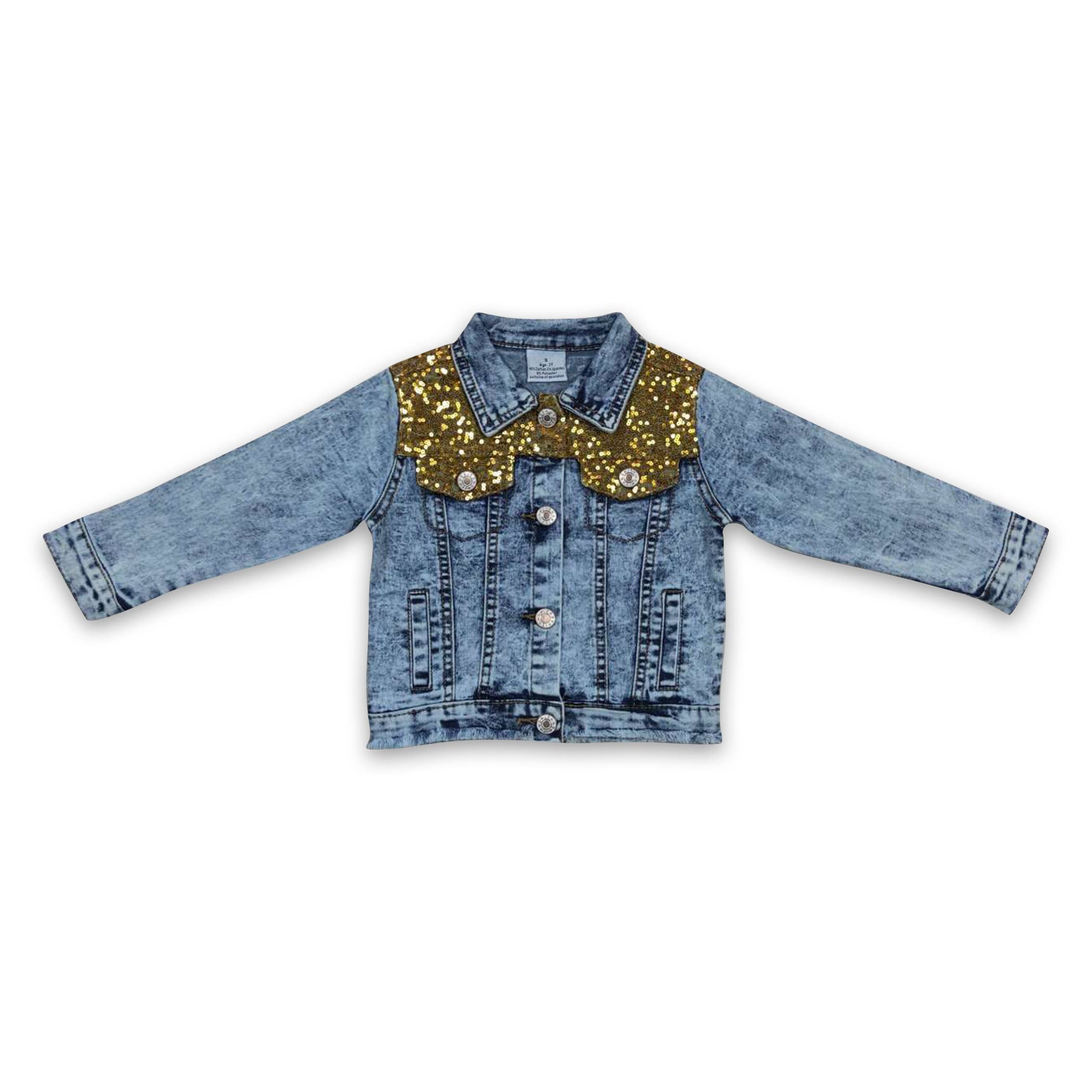Yawoo Garments - Wholesale Denim Jacket - Kids - High quality sequin girls denim jackets pre-order1