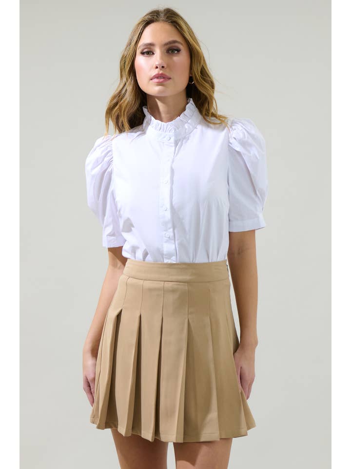 Sugarlips - Wholesale Blouse - Women's - Finley Ruffle Button Down Top