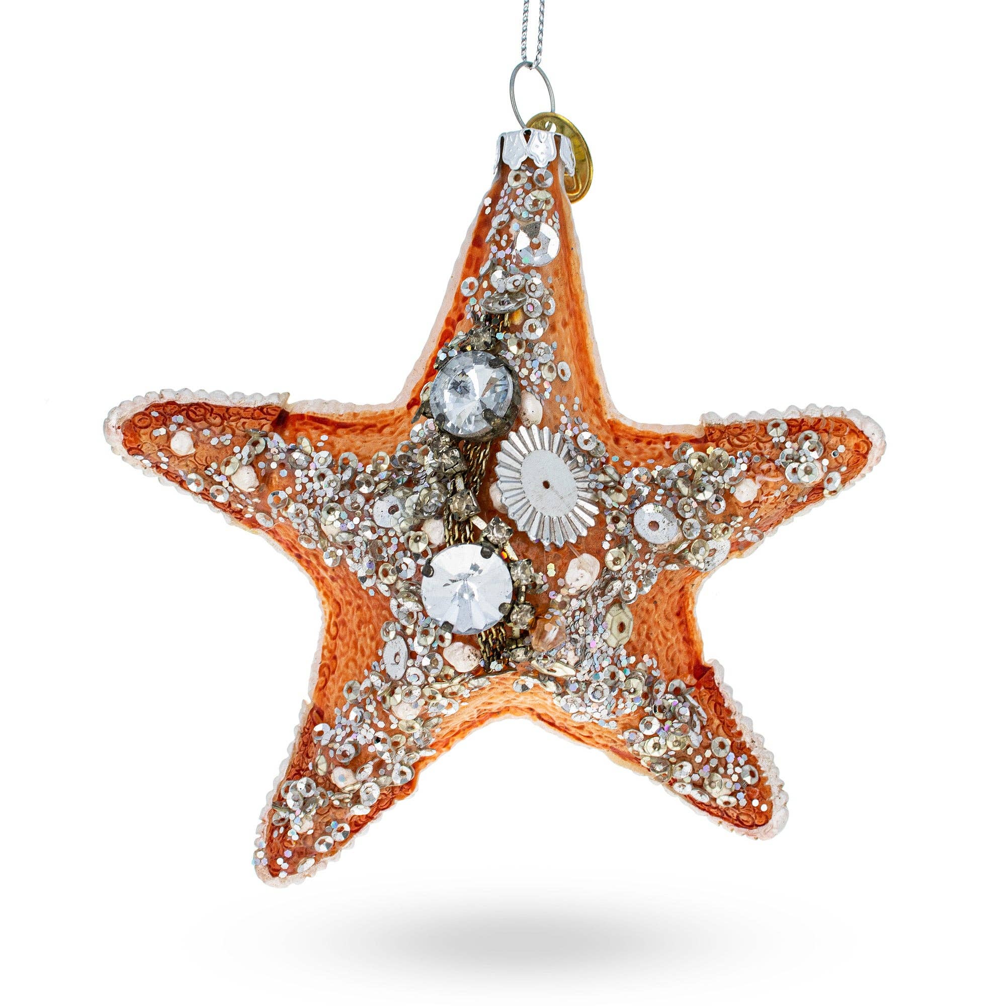 BestPysanky - Wholesale Ornament - Glittered Starfish Glass Ornament