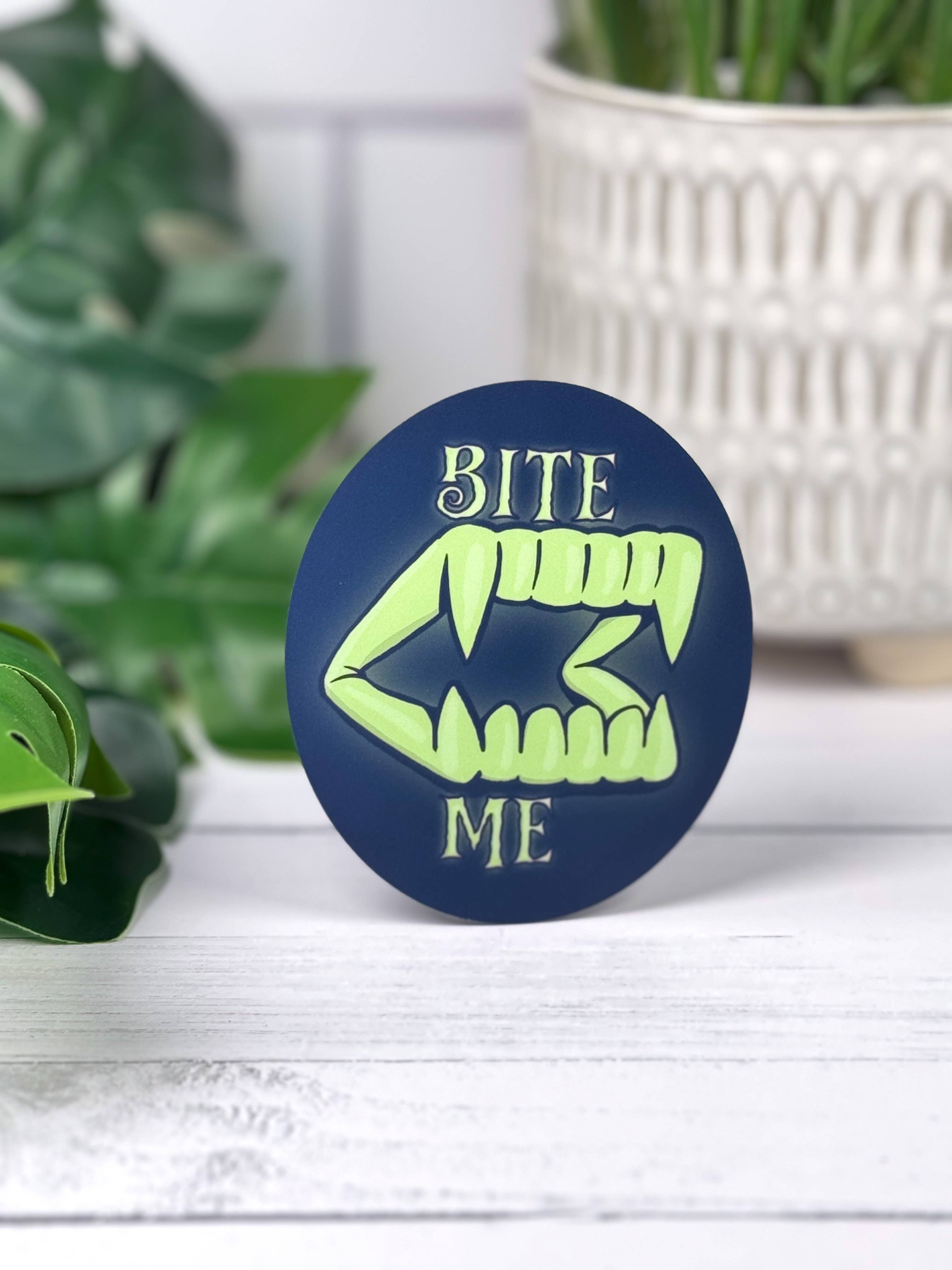 dash&doodle - Wholesale Sticker - Bite Me Fangs – 3" Vinyl Sticker1