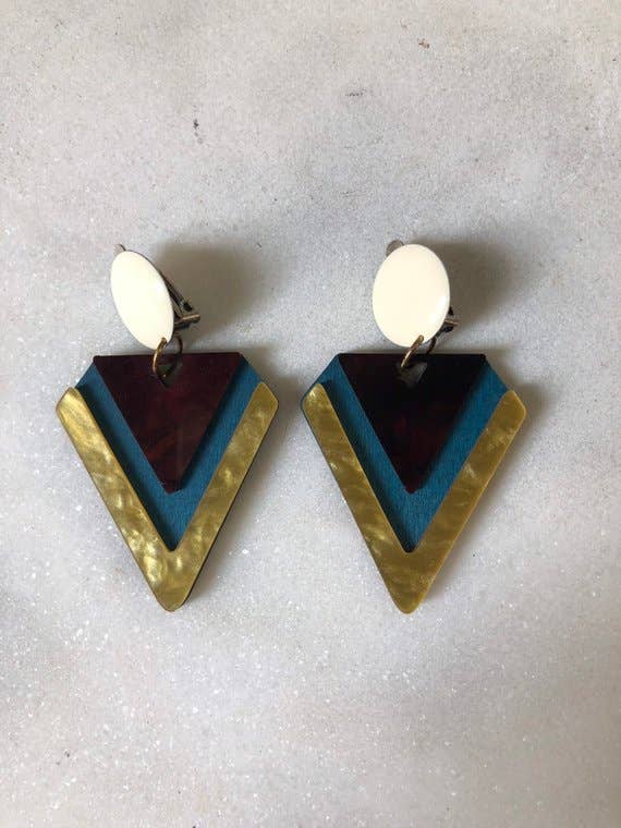 Christina Christi - Wholesale Clip-On Earrings - Clip On Earrings, Triangle Earrings, Geometric Earrings4