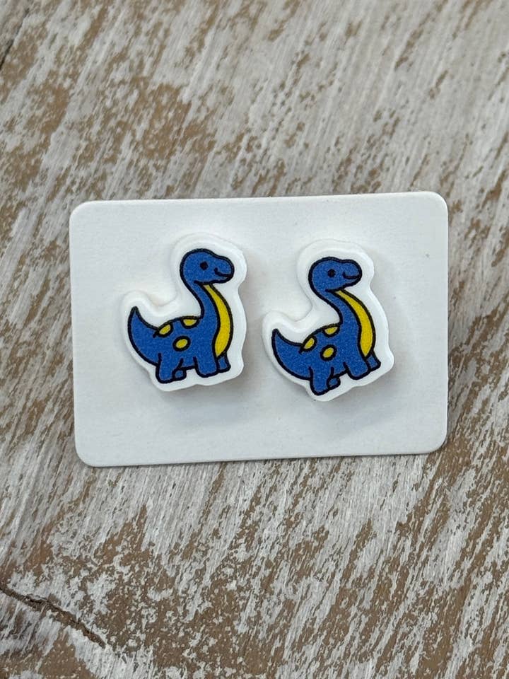 UV Printed Bronto Babies Acrylic Stud Earrings for wholesale by Designed To Flaunt