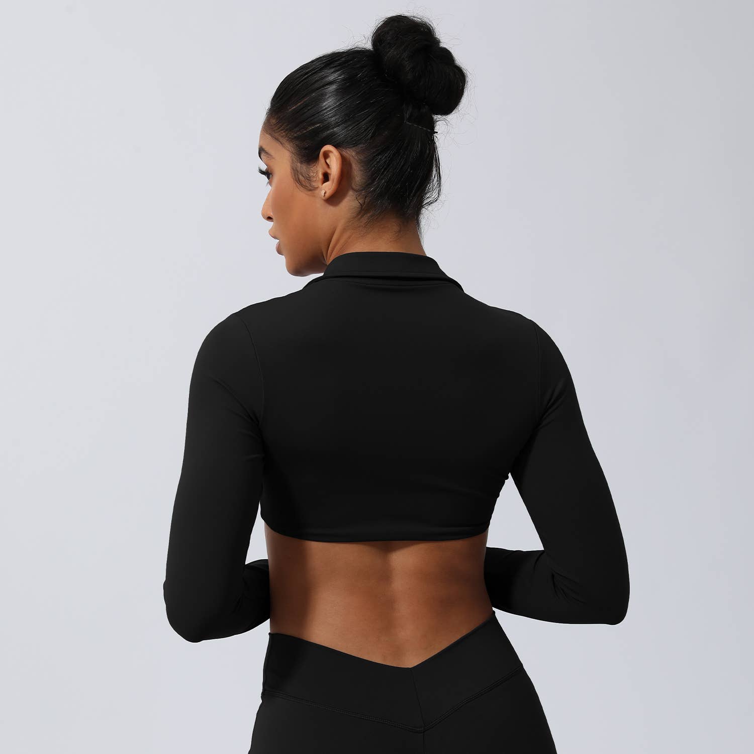 Sodalemon - Vendita all'ingrosso Maglia sportiva - Donna - Camicie corte a maniche lunghe con risvolto da yoga con risvolto, reggiseno sportivo7