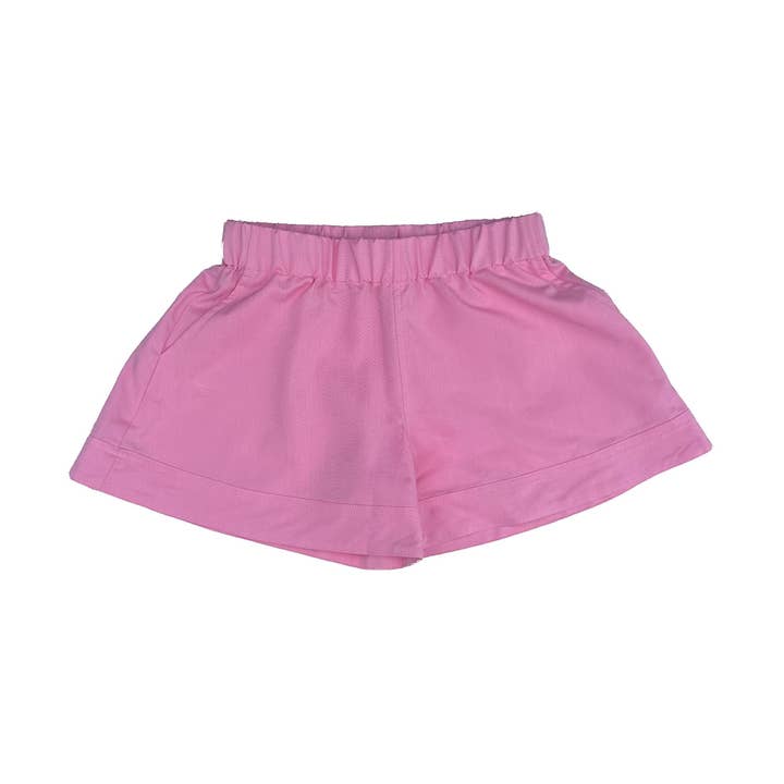 A22 Pink Chambray Shorts for wholesale by Little Olin
