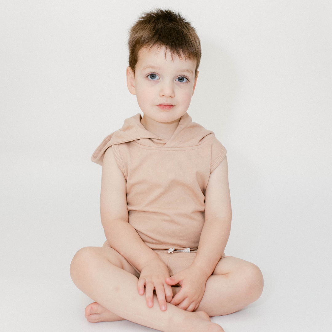 Coconut Pops - Wholesale Hoodie - Kids - Sleeveless Hoodie in Beige4