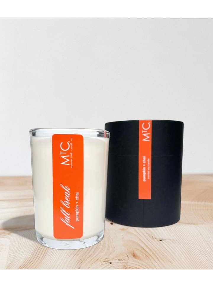 Pumpkin + Chai - Cozy Fall Aroma Soy Candle | Fall Break for wholesale by momMY TIME candle co.
