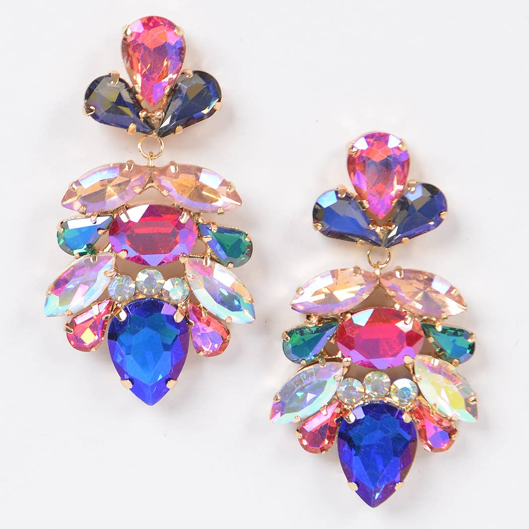 3AM BY H&D ACCESSORIES - Wholesale Dangle Earrings - Multi Stone Party Earring3