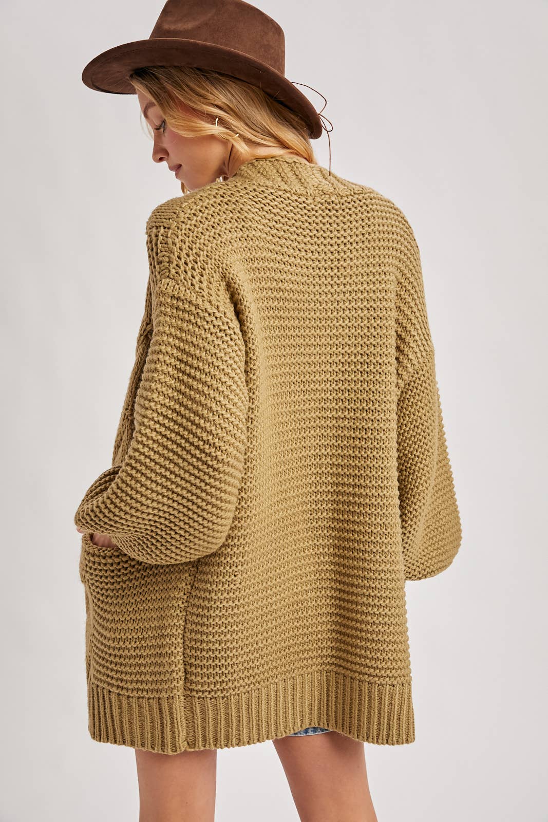 Bluivy - Vente Cardigan – femme - CARDIGAN À MANCHE LANTERNE À CÂBLE15