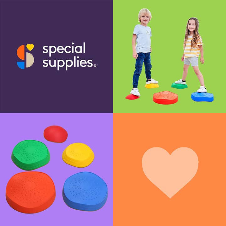 Special Supplies - Wholesale Stacking Game - Stackable Stepping Balance Stones for Kids, Indoor and Outdoor, Non-Slip Edging, Set of 53