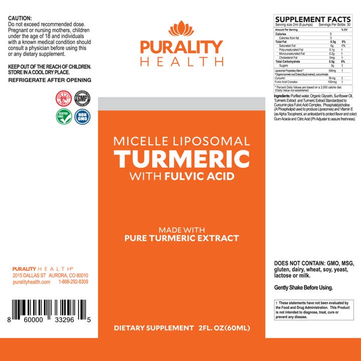 Purality Health - Wholesale Oral Supplement/Vitamin - Liposomal Turmeric2