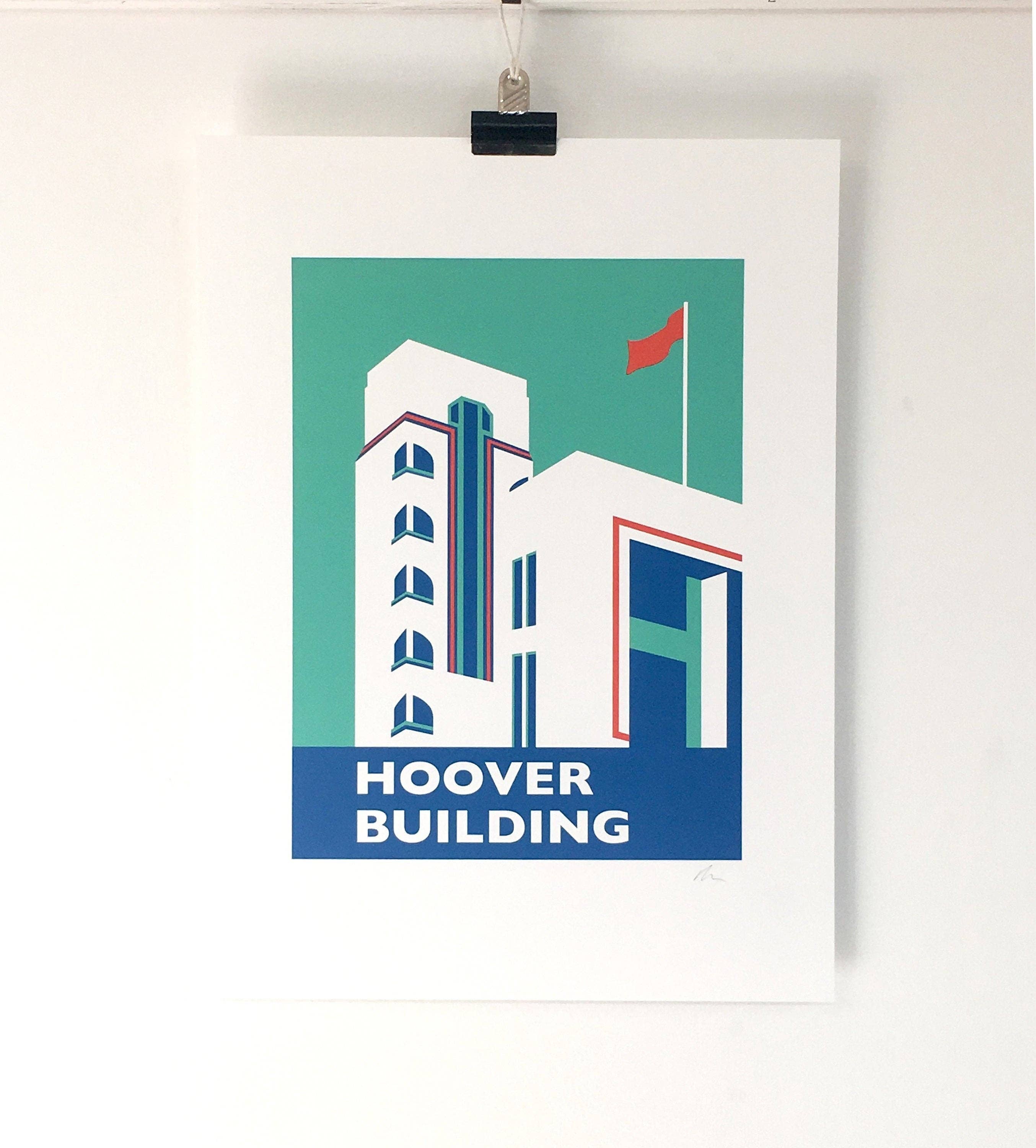 Rebecca Pymar - Wholesale Art Print - THE HOOVER BUILDING Travel Poster Print2
