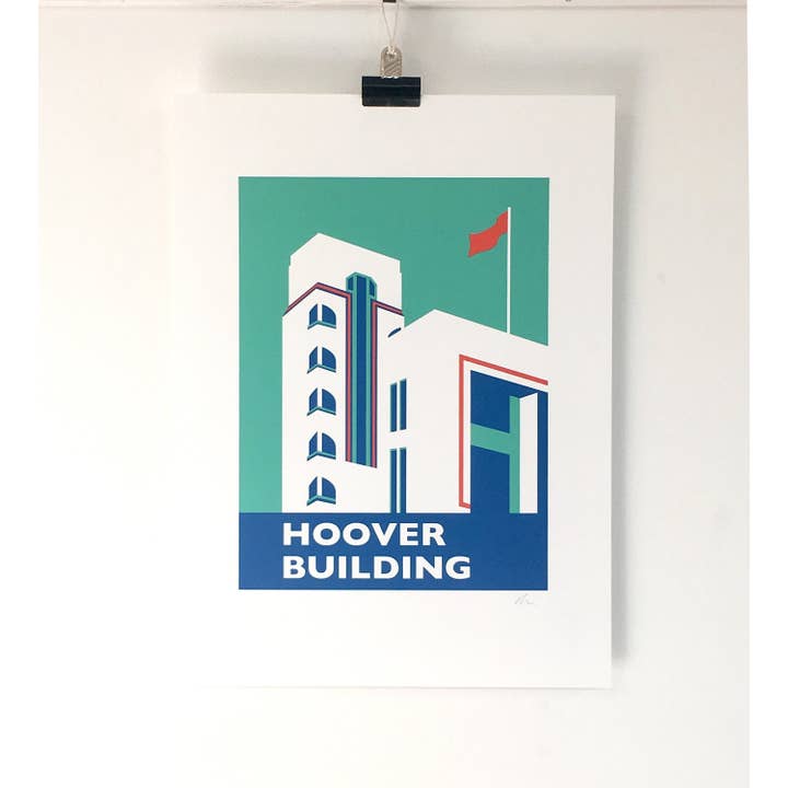 Rebecca Pymar - Wholesale Art Print - THE HOOVER BUILDING Travel Poster Print2