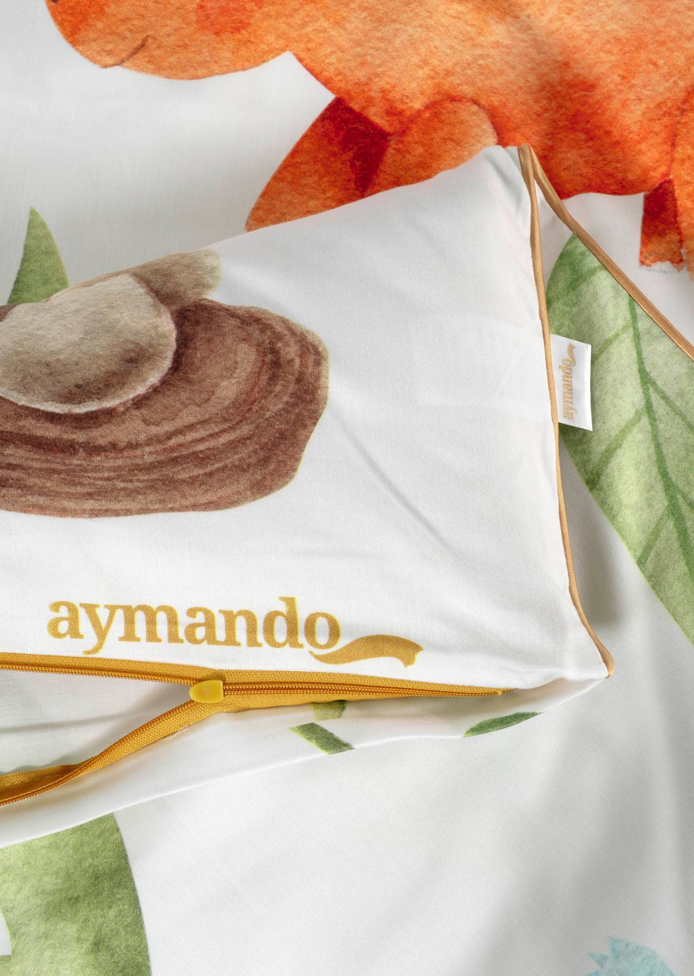 Aymando Home - Vendita all'ingrosso Set di lenzuola - Bambini e neonati - Set biancheria da letto per bambini in raso, 2 pezzi, 100 x 135 cm e 40 x 60 cm, dinosauro6