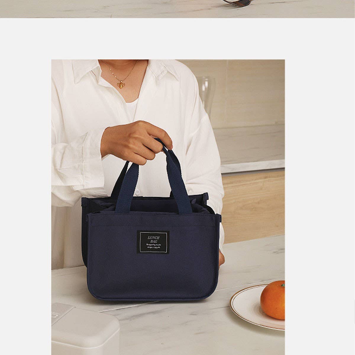 ACCITY - Wholesale Lunch Bag/Box - CASUAL PICNIC INSULATED DOUBLE LAYER BENTO BAG_CWAB18243