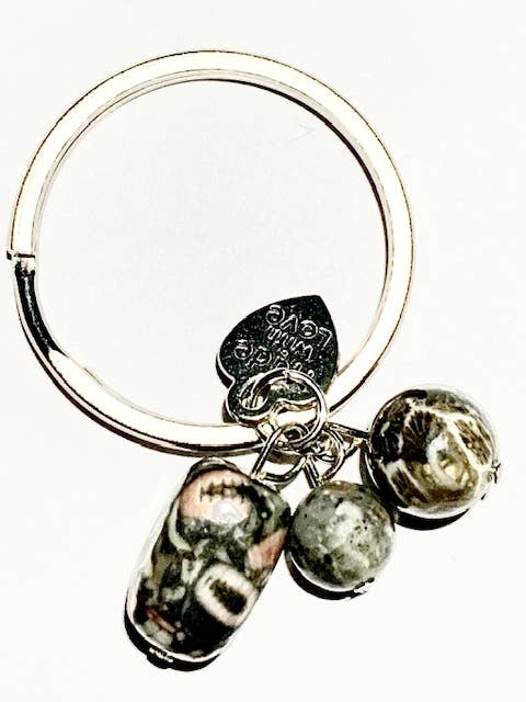 3 Stone Michigan Schlüsselbund (Petoskey/Yooperlite/Crinoid) für den Großhandel von Fresh Coast Rock Co. LLC