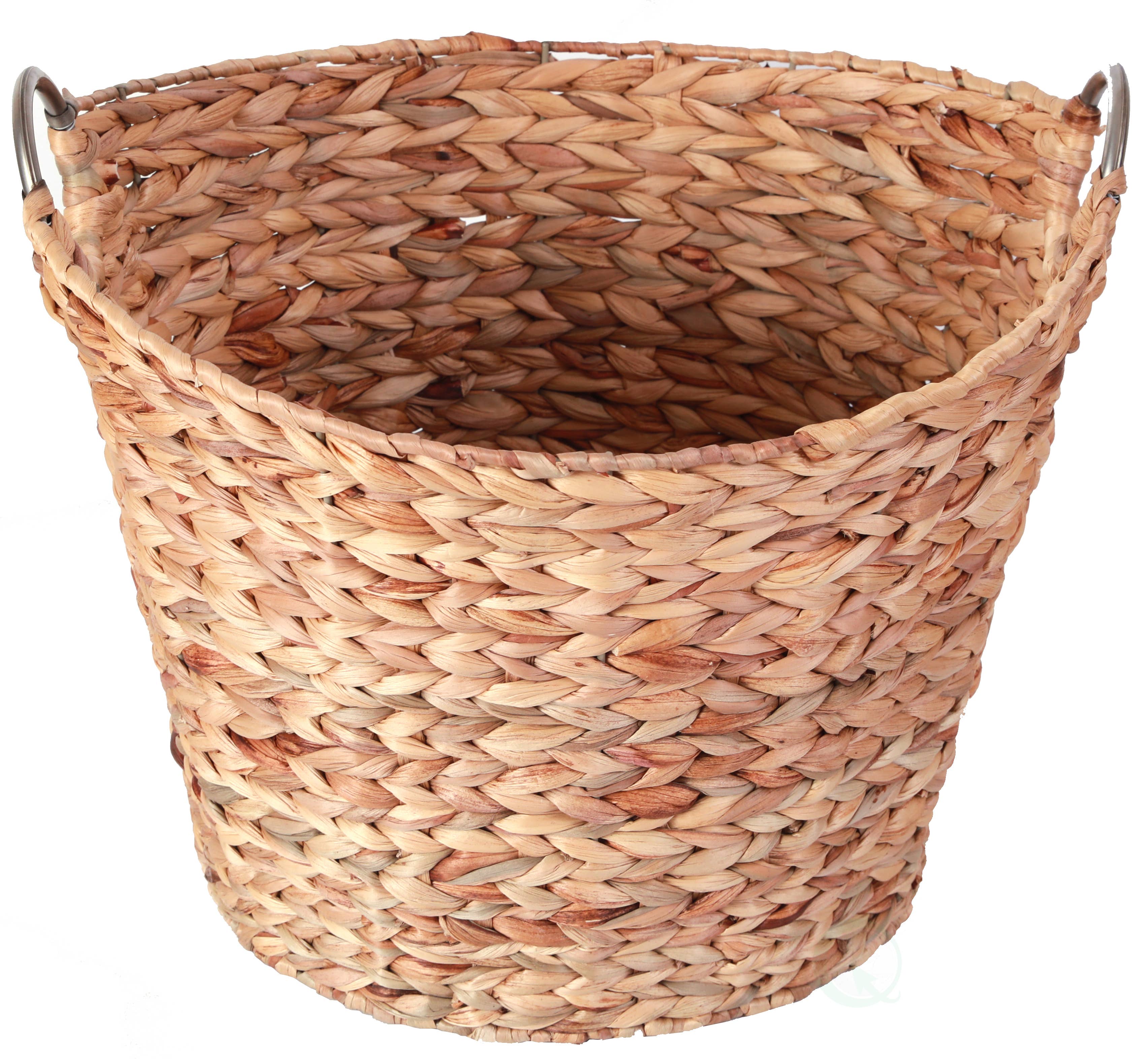 Panier à linge Nova rond de Vifah avec doublure lavable, en jacinthe d'eau  tissée, 17 po V5009-L