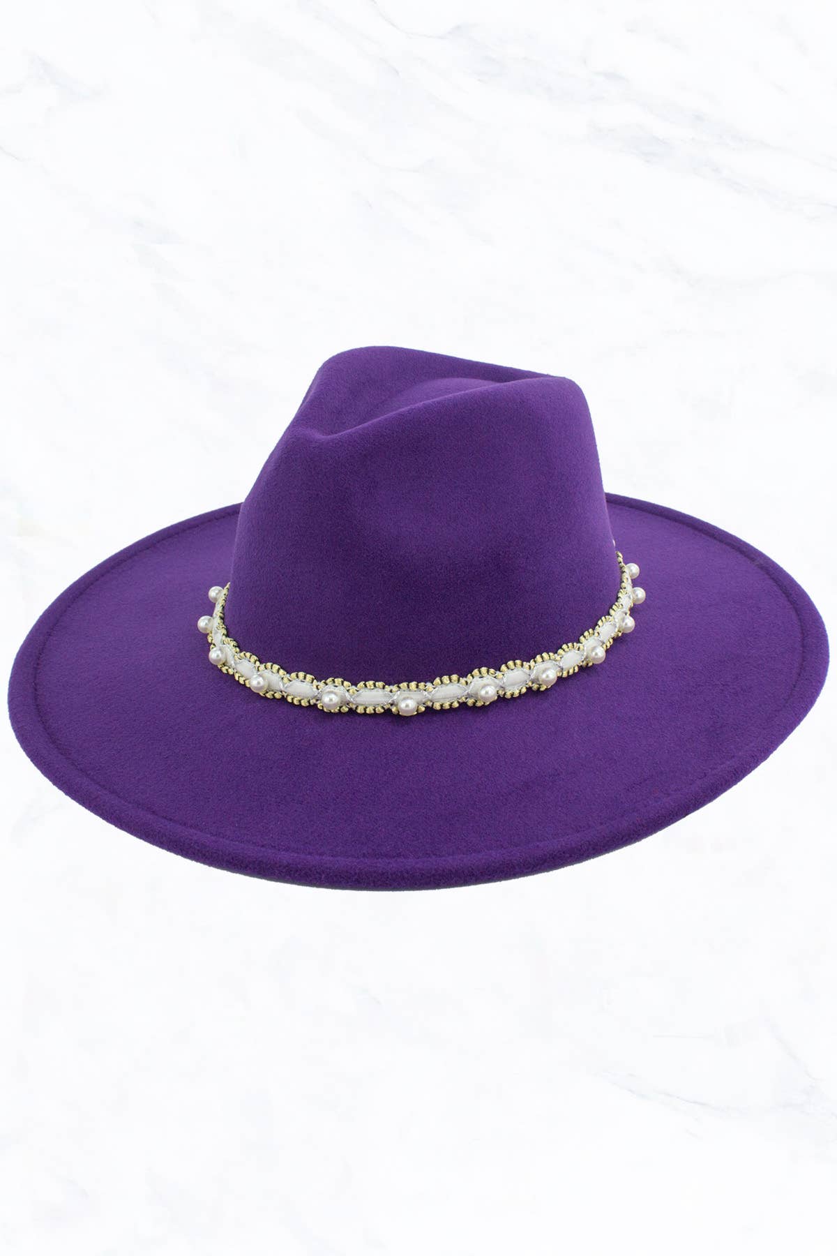 Suzie Q USA - Wholesale Fedora - Women's - Big Brim Peach Heart Top Jazz Hat with Pearl Belt15