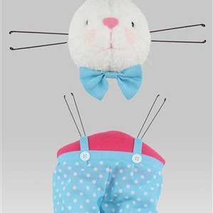 2 Piece 29"H Boy Bunny Decor Kit White/Turquoise/Pink HE7188 for wholesale by DecoExchange