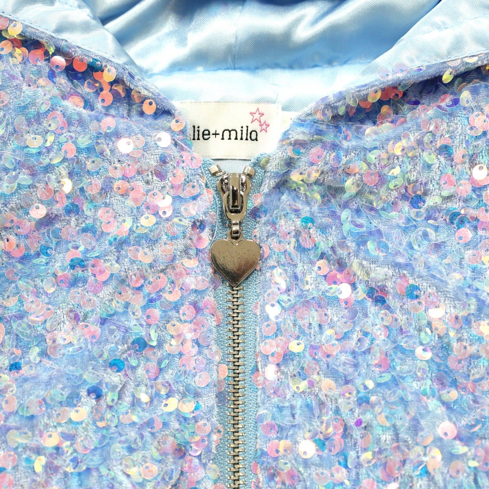 Ellie and Mila - Vente Ensemble haut et jupe – enfant - Ensemble deux pièces bleu avec sequins7