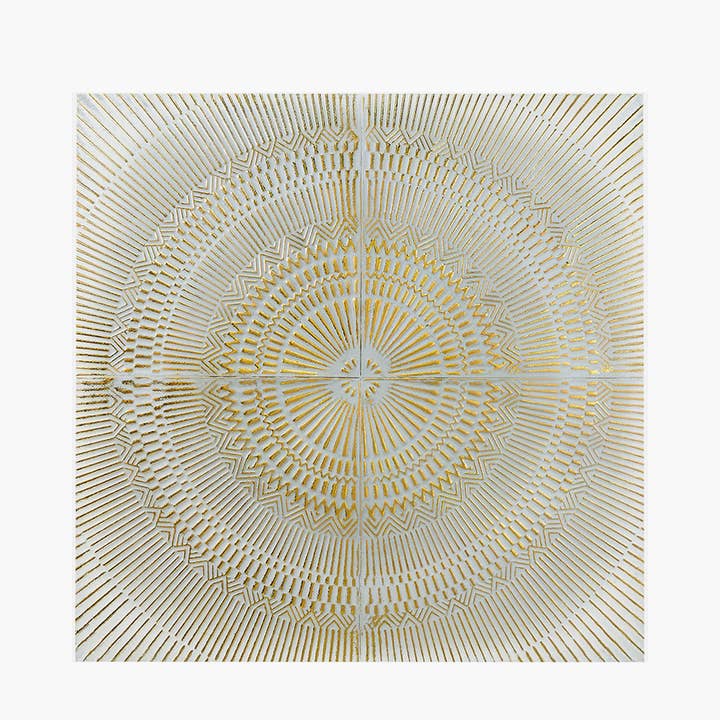 Antique White and Gold Textured Metal Wall Art for wholesale by Pacific Lifestyle Limited