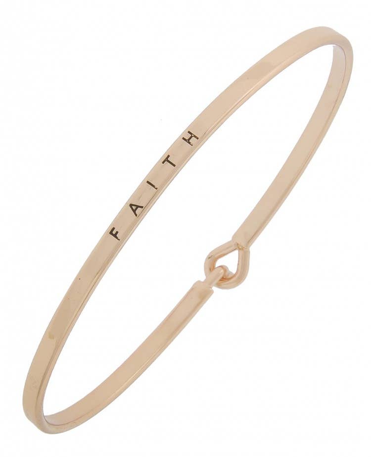 0011 PREMIERE - Wholesale Bangle Bracelet - FR2674 FAITH_3mm Inspired Message Engraved Bangle1