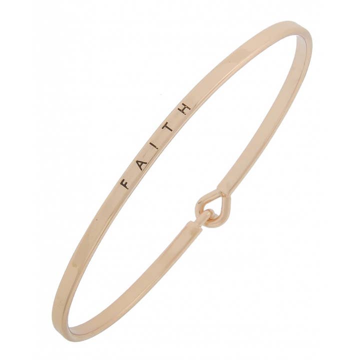 0011 PREMIERE - Wholesale Bangle Bracelet - FR2674 FAITH_3mm Inspired Message Engraved Bangle1