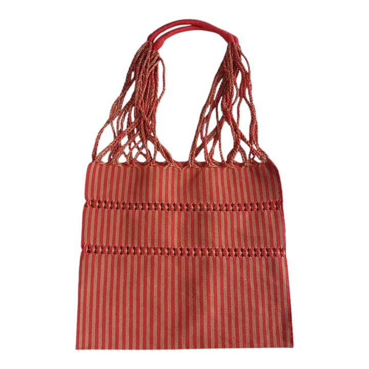 The Little Pueblo - Wholesale Tote Bag - Unisex - Mini Mexican Striped Hammock Bag Woven Tote from Oaxaca7