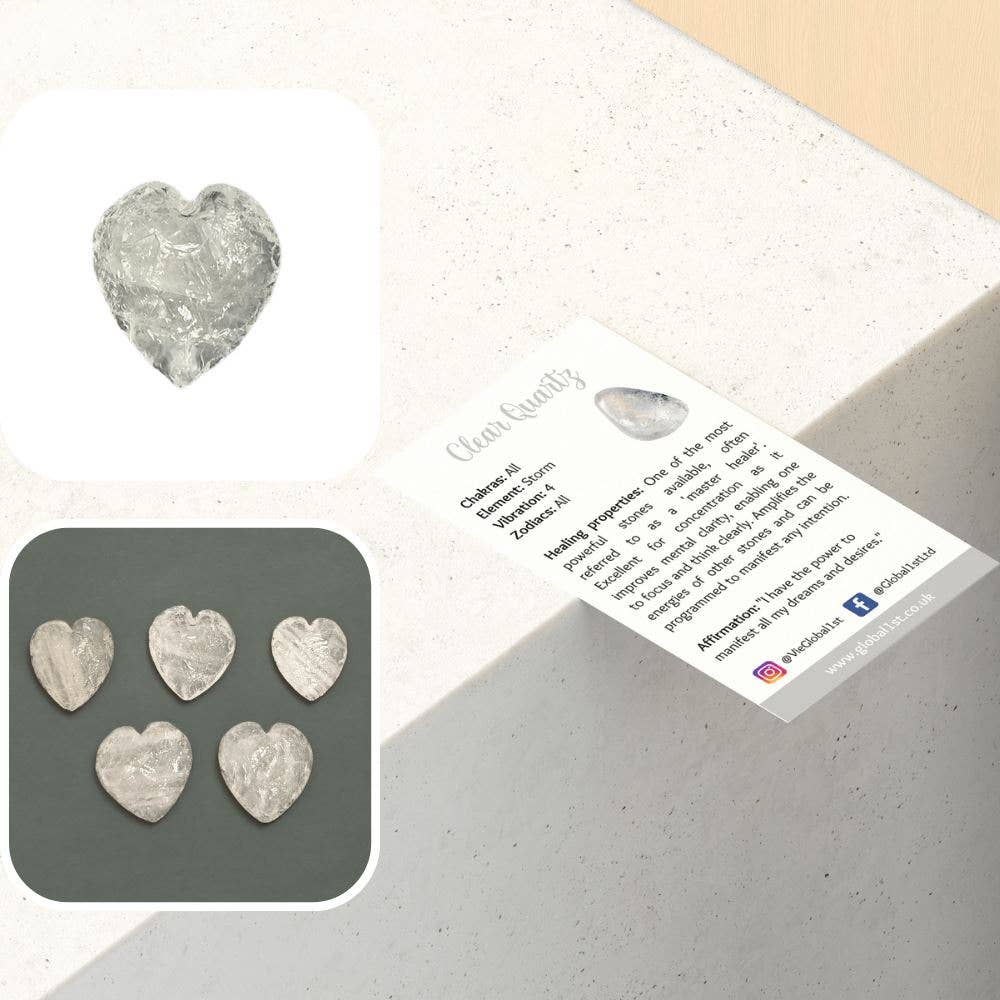 VIE – wholesale Spiritual stone/crystal – Faceted Small Crystal Heart, 2-3cm2