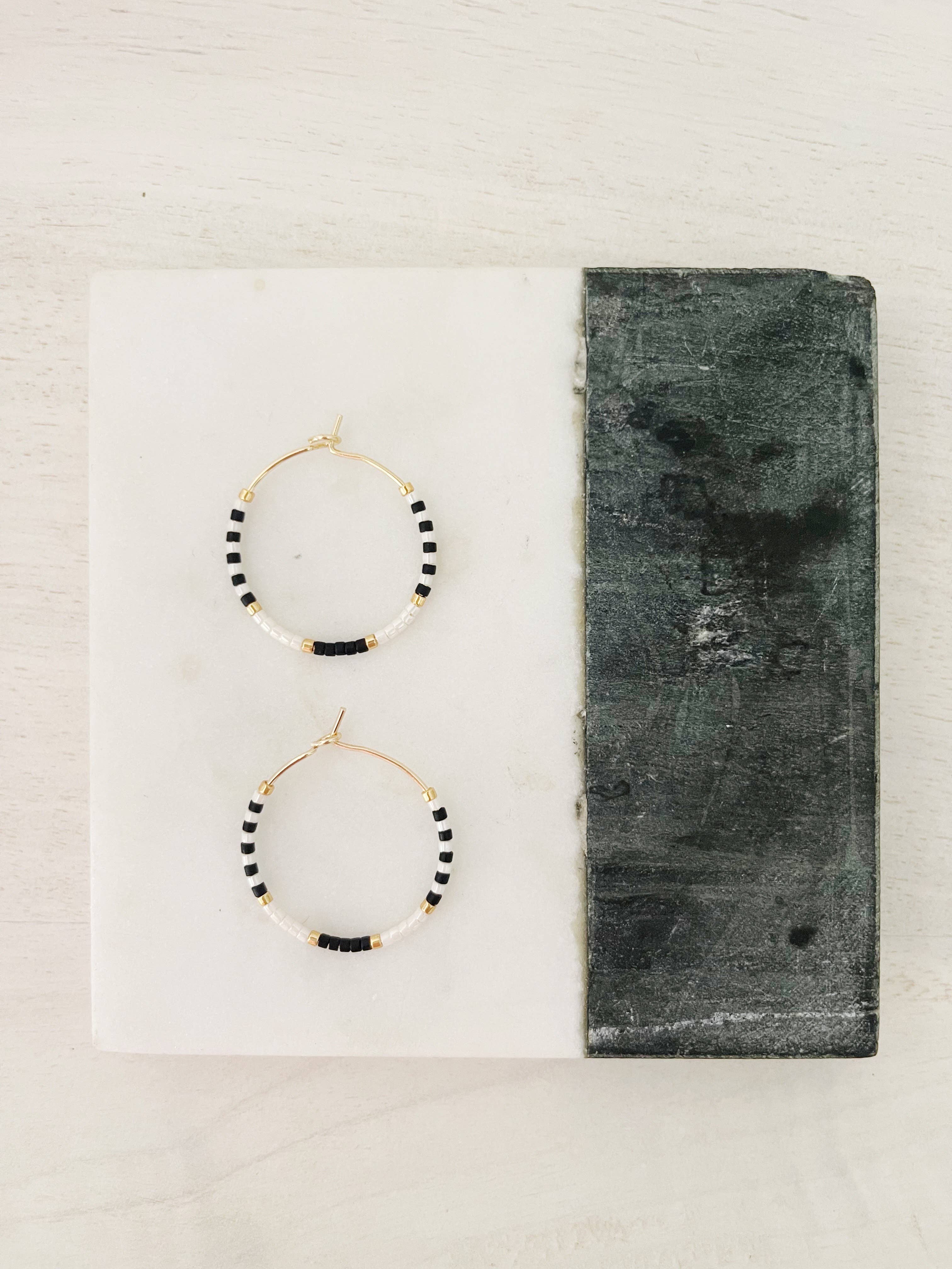 Girls Day Out by Amy Houston - Wholesale Hoop Earrings - Dalmatian Coast // miyuki glass beaded gold hoop earrings 0