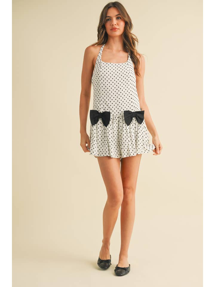 Klesis - Vente Combishort – femme - IR2204 COMBISHORT À POIS AVEC DÉTAILS NŒUD DEVANT22