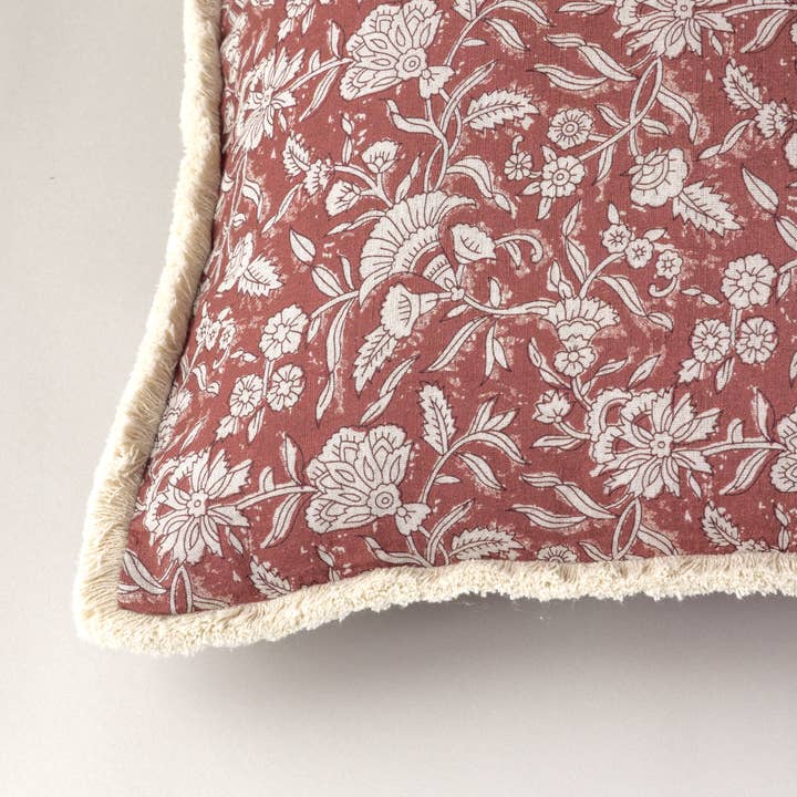 Co.House Designs - Wholesale Throw/Decorative Pillow - Gardenia Block Print Pillow3