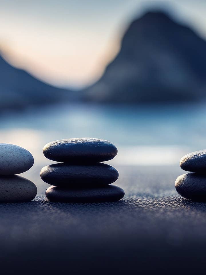 Fotografía de Zen Stones cerca de las montañas para venta al por mayor de Keep Calm Collection