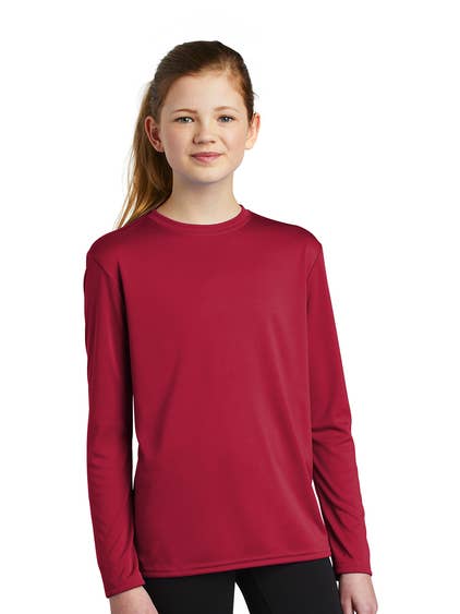 Port & Company Youth Long Sleeve Performance Tee for wholesale by Print The Dream