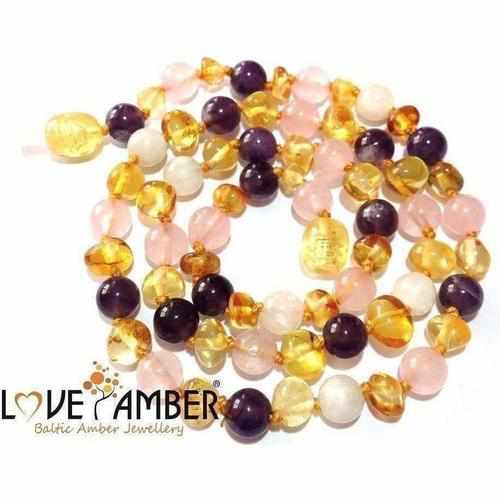 Love Amber x – Großhandel Perlenkette – Erwachsener Tara Moon Bernstein Mondstein Amethyst Rose3