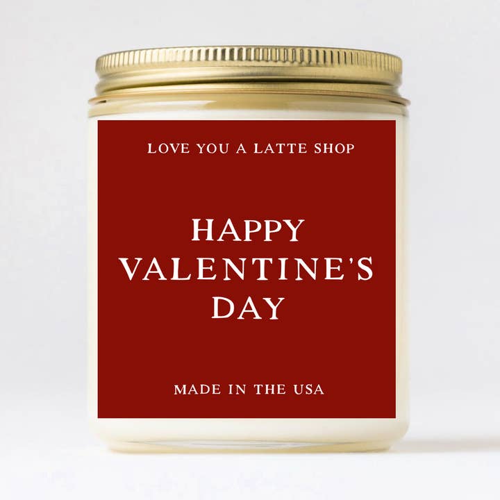 Saint-Valentin Joyeuse Saint-Valentin Bougie 2 TAILLES pour la vente par Love You a Latte Shop