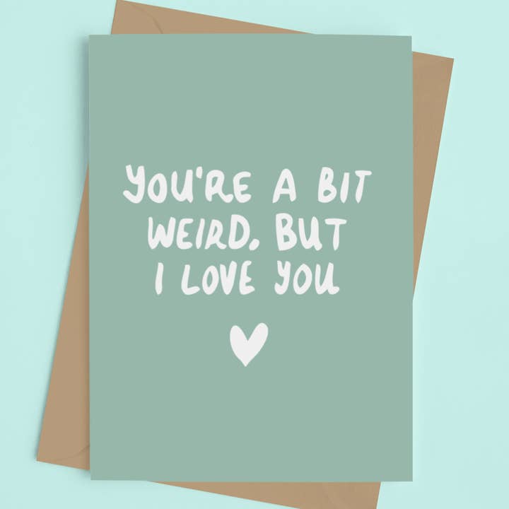 Du er underlig, men jeg elsker dig kort for engroshandel hos Penrith Stationers