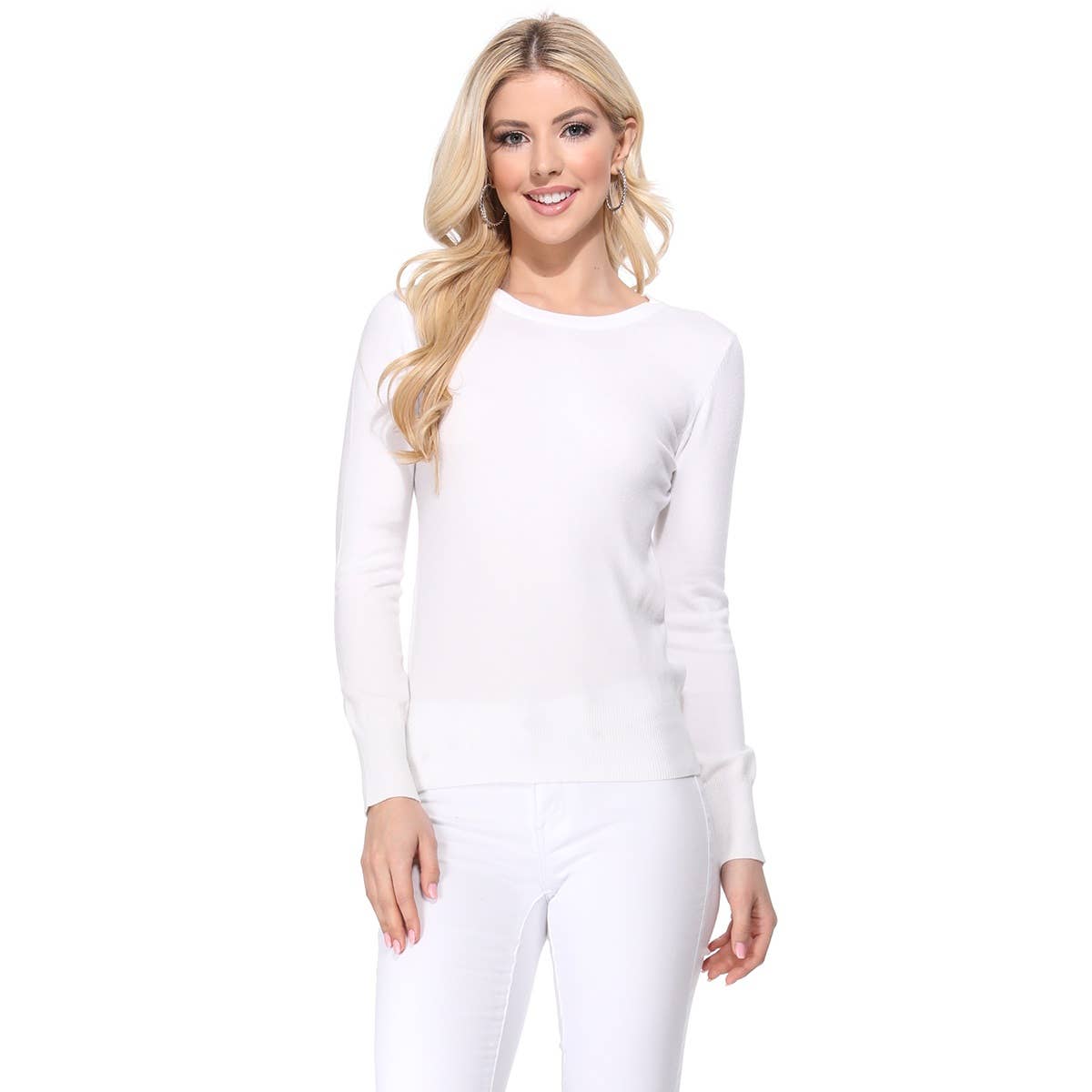 Mak – Engroshandel Pullover - Dame – Langærmet Crewneck blød strik sweater pullover MK550033