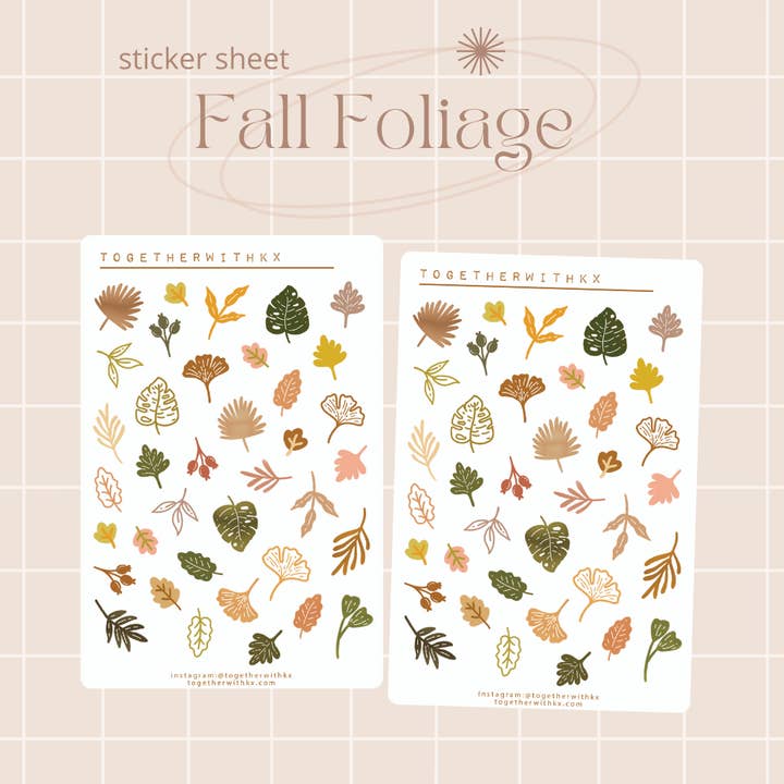 Leaf Foliage Sticker Sheet for wholesale by togetherwithkx