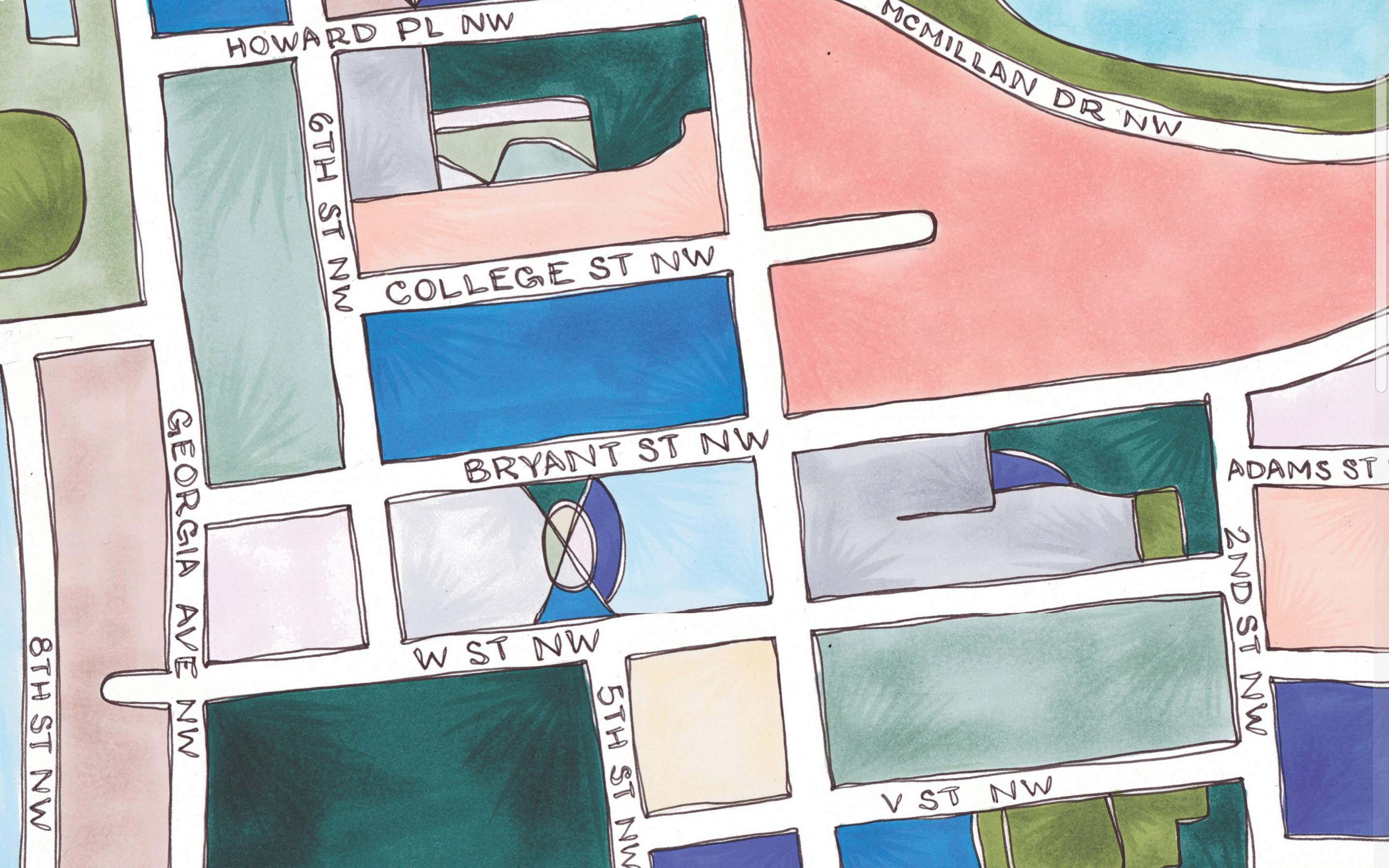 Terratorie Maps + Goods - Wholesale Art Print - LeDroit Park Map Art Print1