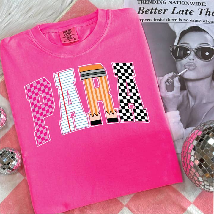 Para Checkered Graphic Tee for wholesale by Southern Attitude Designs Inc