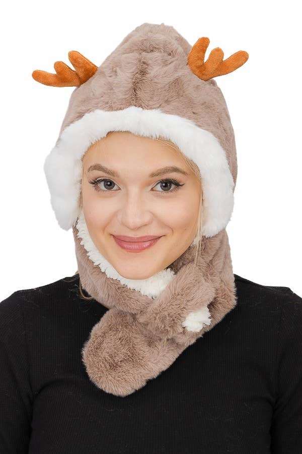 Cap Zone - Wholesale Beanie - Dames - Teddybont halswarmer sjaal dierenhoed4