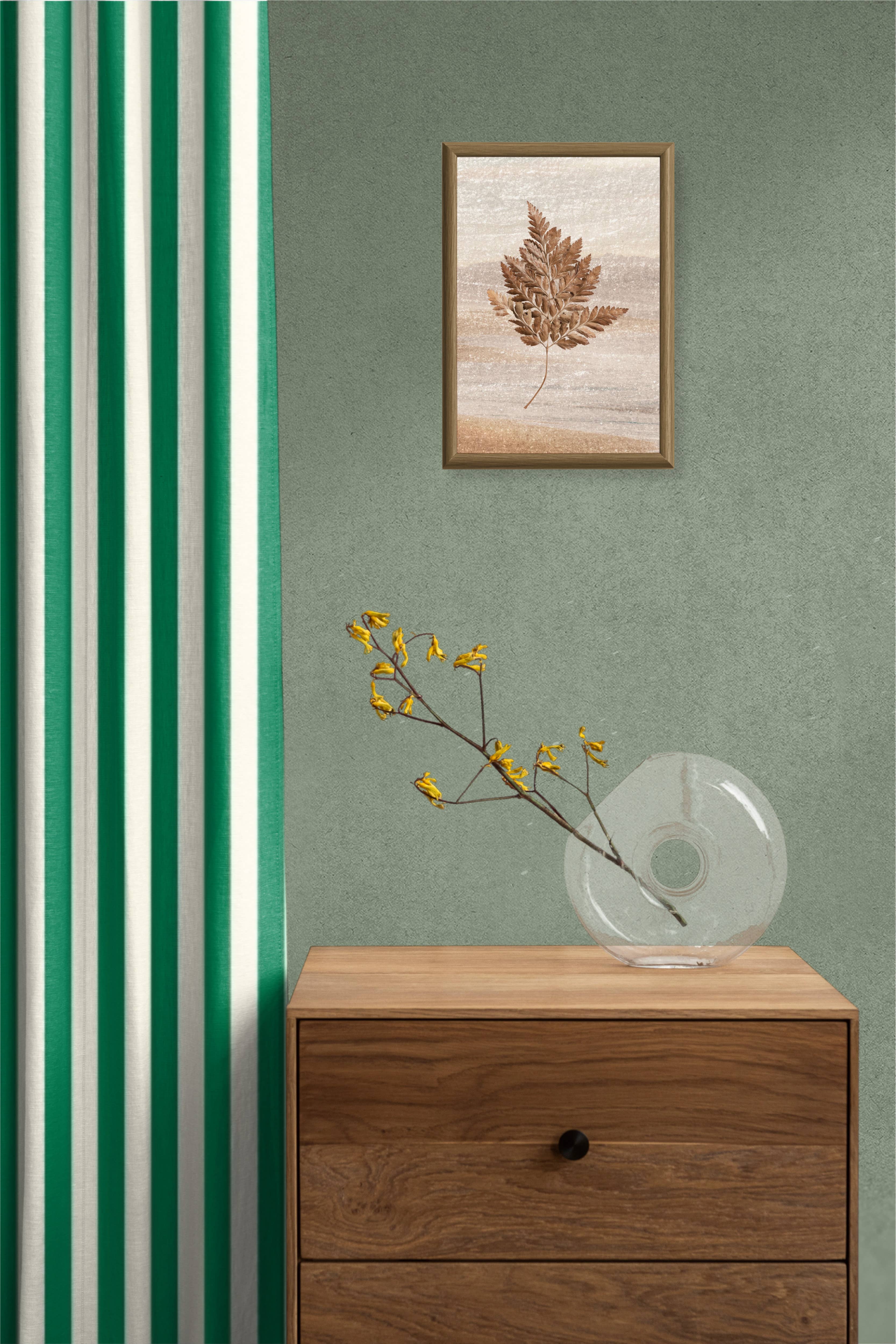 Really Nice Things - Wholesale Curtain - Printed cotton curtain with green stripes 250x1400