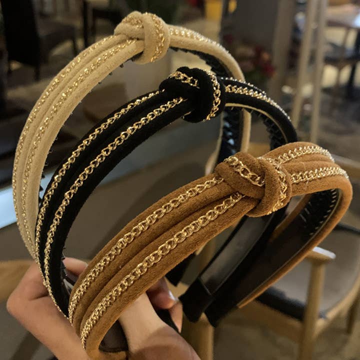 ACCITY - Wholesale Fashion Headband - Women's - CHAIN KNOT DECOR HEADBAND_CWAHA02073