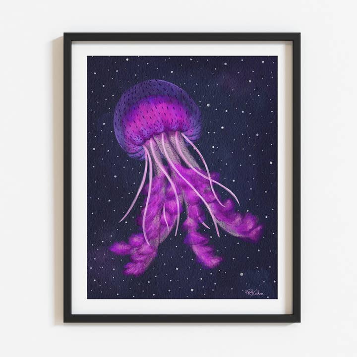 Pink Jellyfish Art Print for wholesale by Wild Peonies Studio