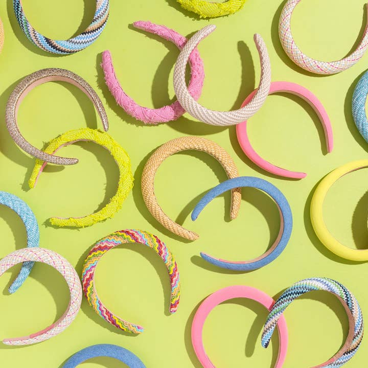 Taylor Elliott Designs - Wholesale Fashion Headband - Women's - *ON SALE* Padded Headband - Rattan - Colorful Waves - Ava4