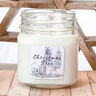 O CHRISTMAS TREE | Pot Mason de 8 oz | Bougie au soja pur pour la vente par Timber Oak Candles