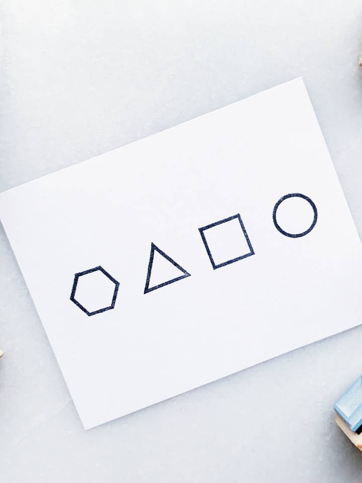 Small Geometric Shapes Rubber Stamps • Hexagon Stamp • Mini Stamps for Bullet Journals for wholesale by Papergram