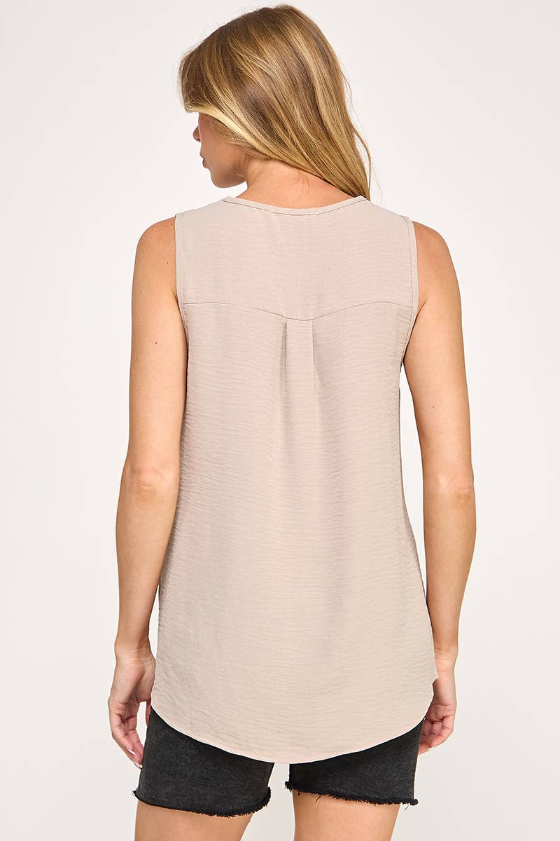 FSL Apparel - Wholesale Blouse - Women's - ST1560 - SOLID WOVEN V-NECK WORK WEAR CASUAL TOP24